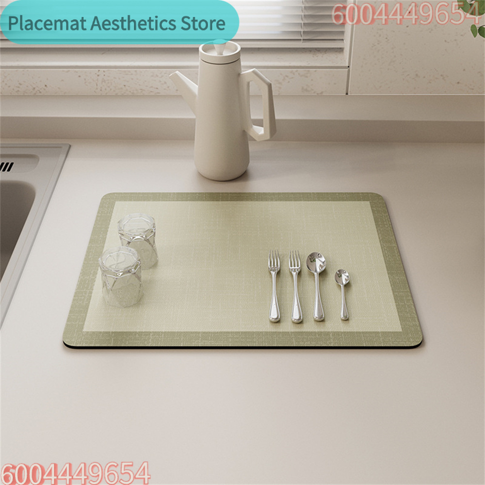 Kitchen Appliances Green - Coffee machine drain mat Simple solid