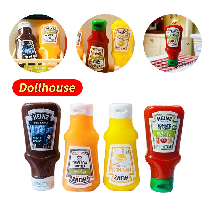 Kitchen Appliances Store - 4Pcs Dollhouse Miniature Strawberry Sauce Jam