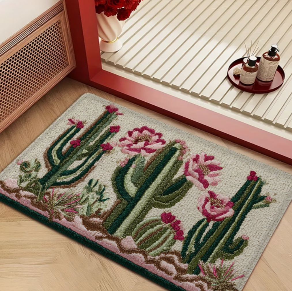 Cactus Flower Embroidery Doorm - đánh giá và giá Kitchen Appliances Green