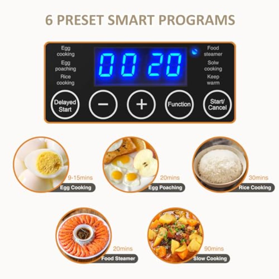 2 Tiers Electric Food Steamer  - đánh giá và giá Egg Cooker Rapid