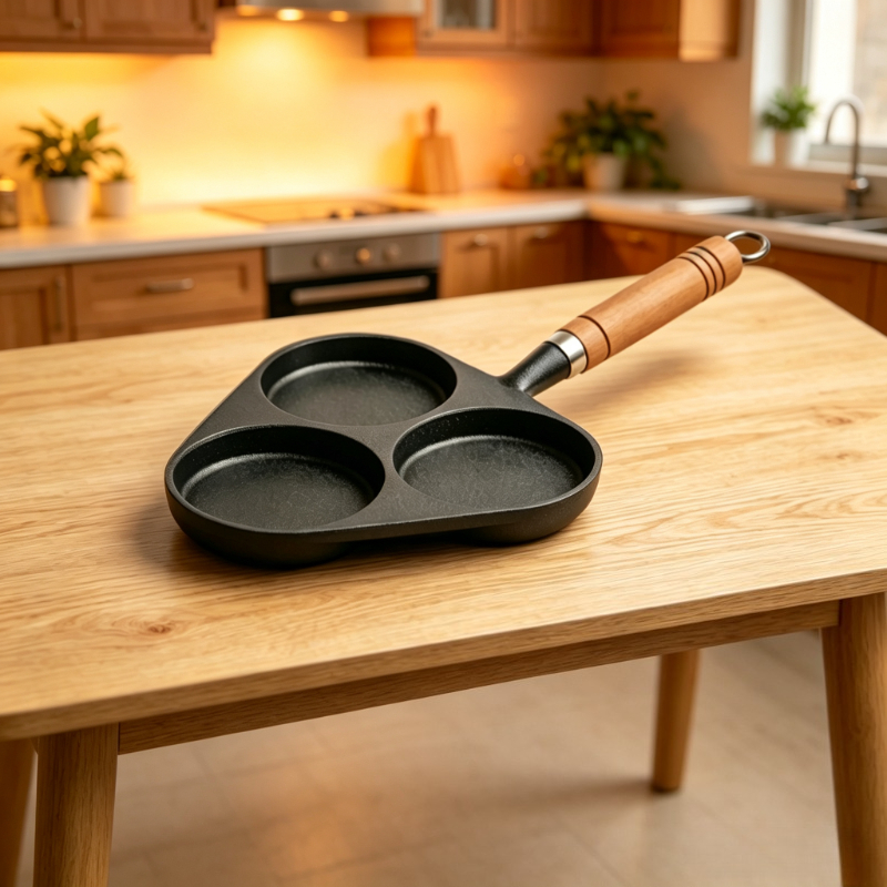 Non-Stick Cast Iron 3-Cup Egg  - đánh giá và giá Donut Maker Mini
