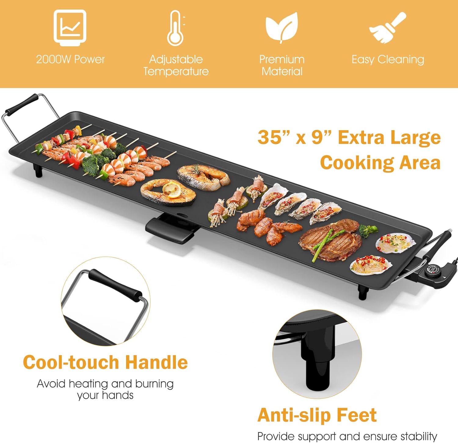 Electric Griddle 35 Inch - 200 - đánh giá và giá Electric Griddle Pancake