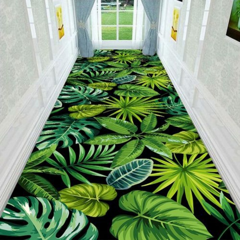 Tropical Leaves Print Runner R - đánh giá và giá Kitchen Appliances Green