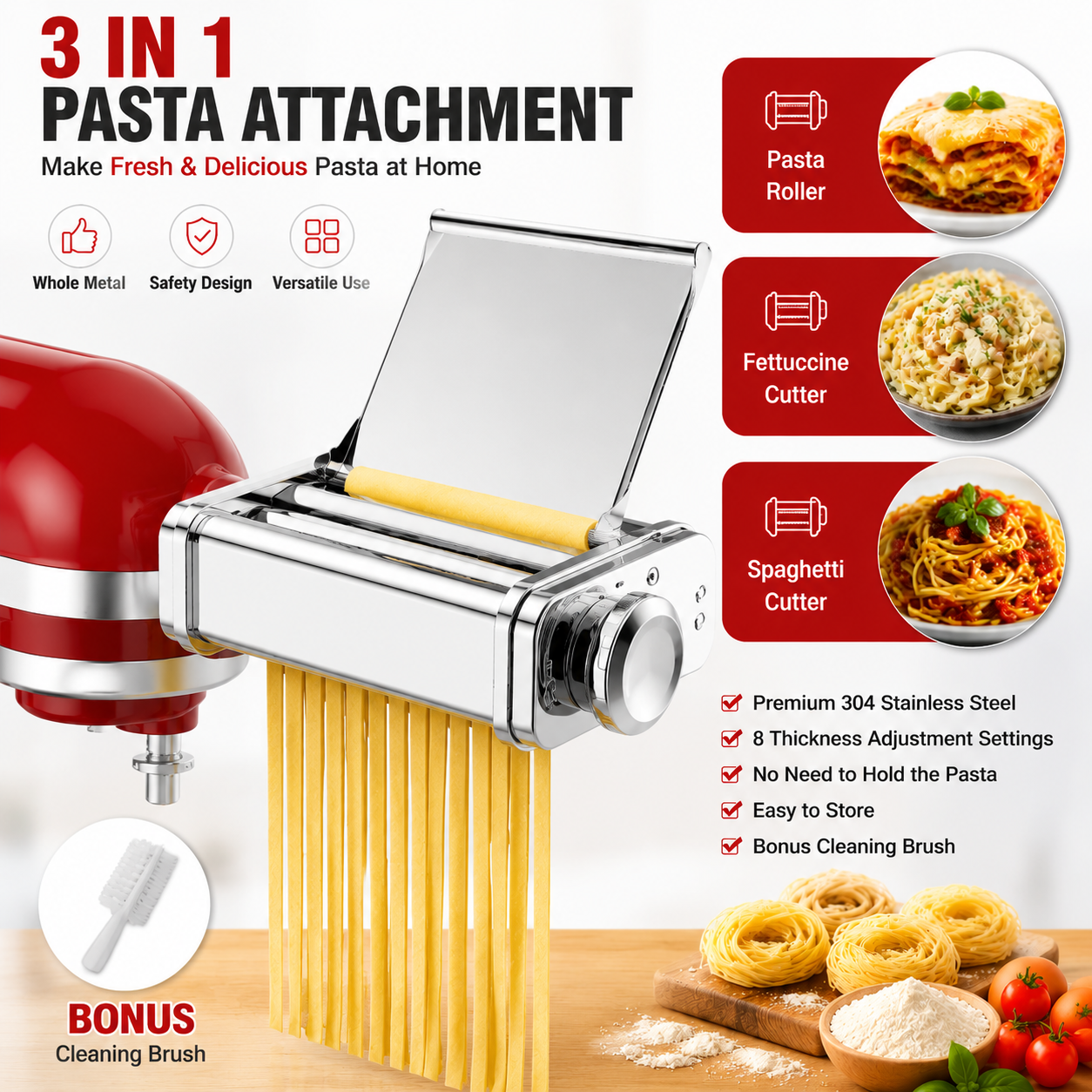 Gvode 3 in 1 Pasta Attachment  - đánh giá và giá Pasta Machine Electric