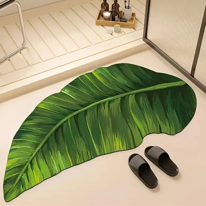 VIKAMA Green Leaf Bathroom Mat - đánh giá và giá Kitchen Appliances Green