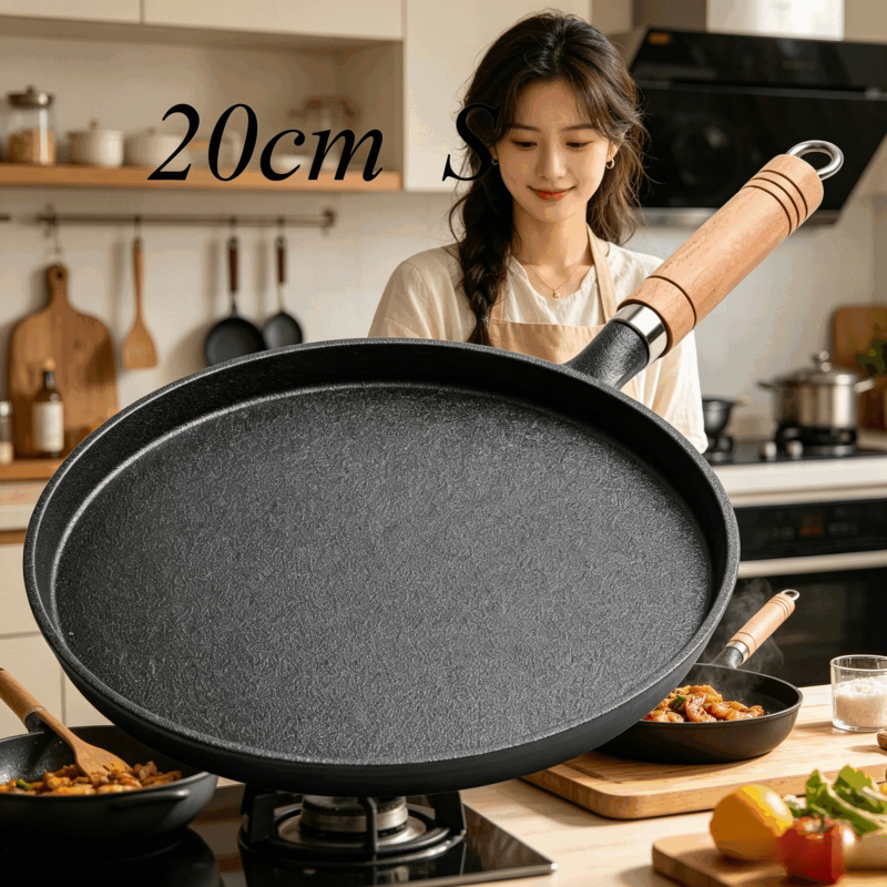 20cm Cast Iron Skillet Wooden  - đánh giá và giá Electric Griddle Pancake