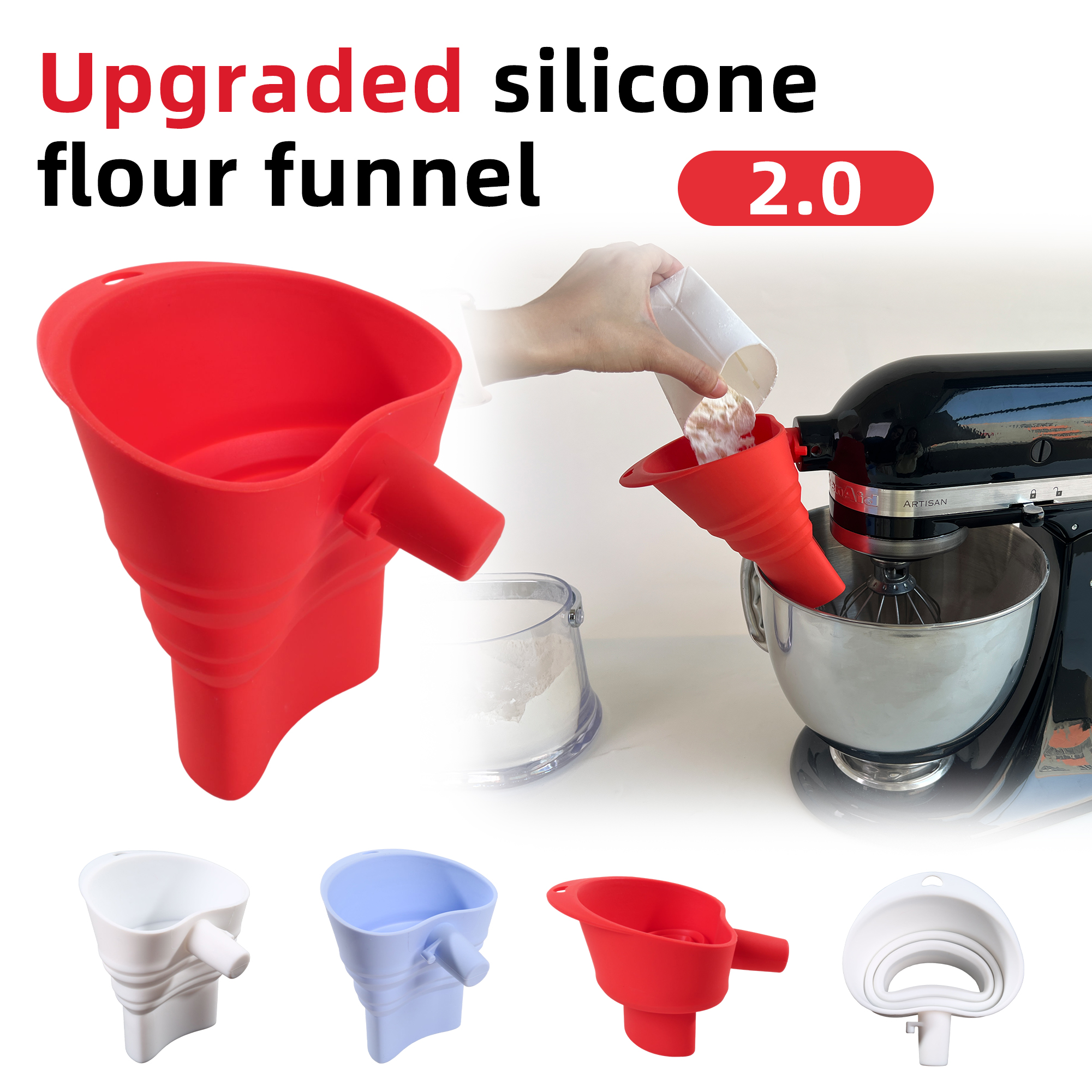 1/3pcs mix Silicone Flour Funn - đánh giá và giá Kitchen Appliances Germany