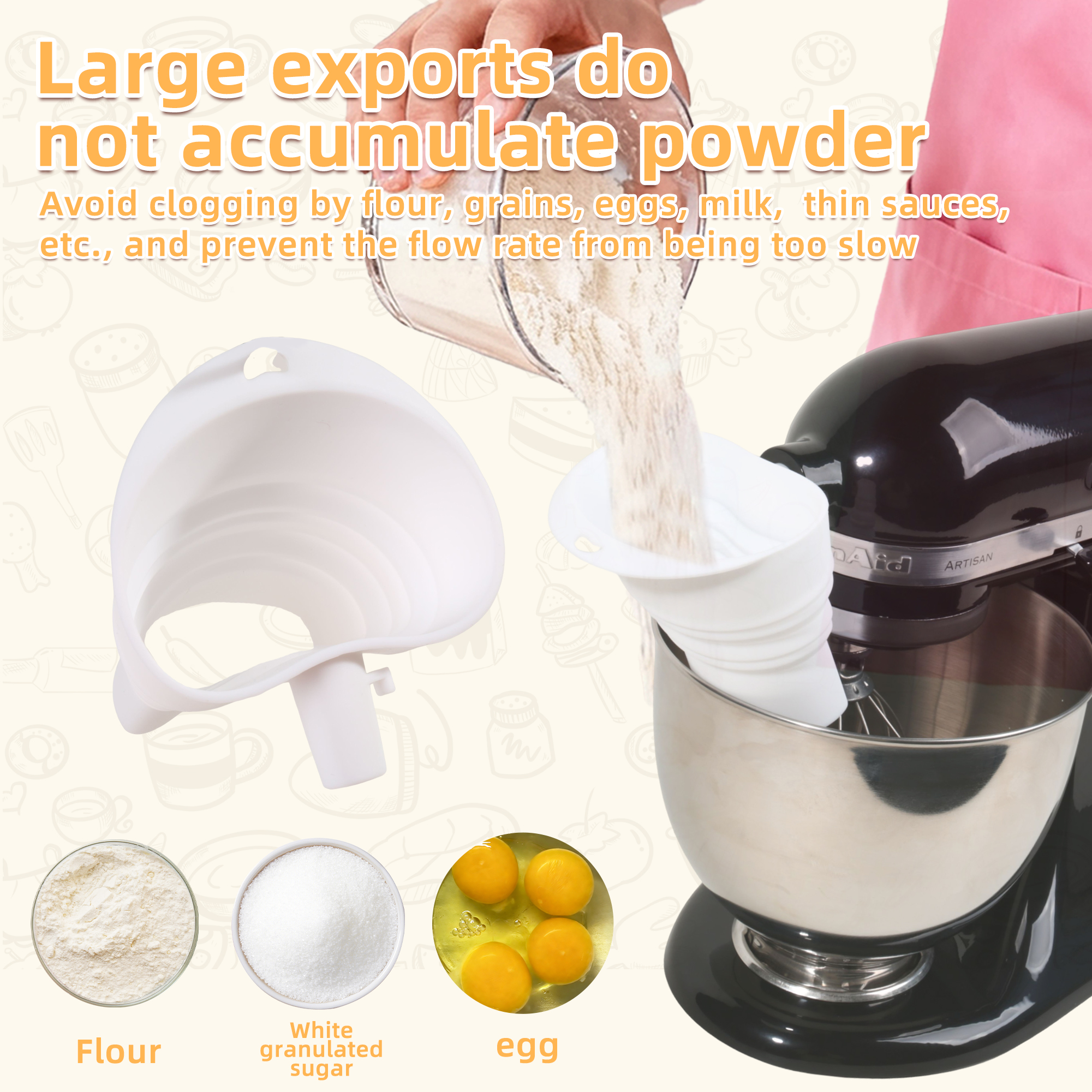 1/3pcs mix Silicone Flour Funn - đánh giá và giá Kitchen Appliances Germany